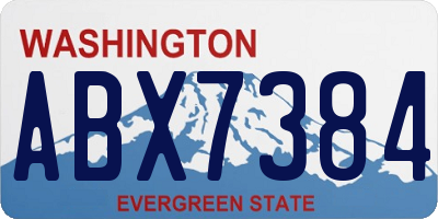 WA license plate ABX7384