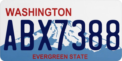 WA license plate ABX7388