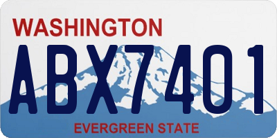 WA license plate ABX7401