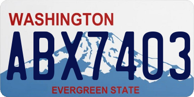 WA license plate ABX7403
