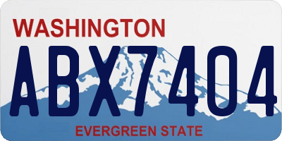 WA license plate ABX7404