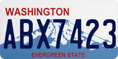 WA license plate ABX7423