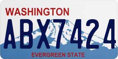 WA license plate ABX7424