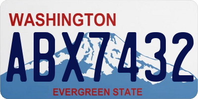 WA license plate ABX7432