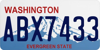 WA license plate ABX7433