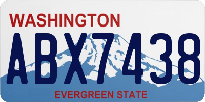 WA license plate ABX7438