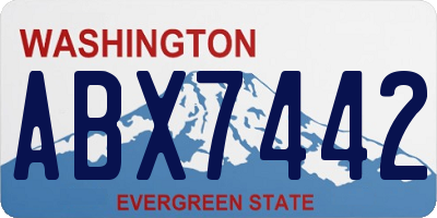 WA license plate ABX7442