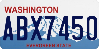 WA license plate ABX7450