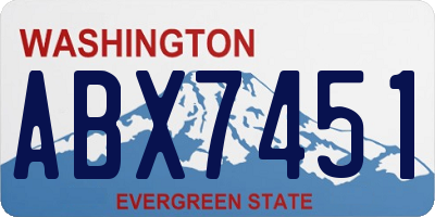 WA license plate ABX7451
