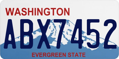 WA license plate ABX7452