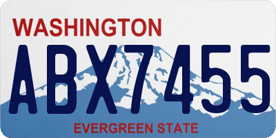 WA license plate ABX7455