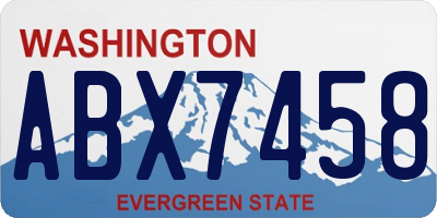 WA license plate ABX7458