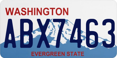 WA license plate ABX7463