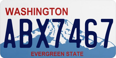 WA license plate ABX7467