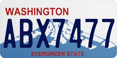 WA license plate ABX7477