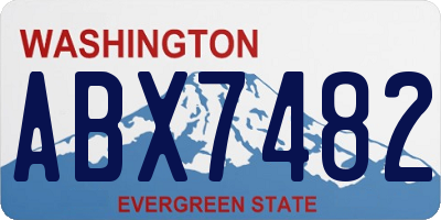 WA license plate ABX7482