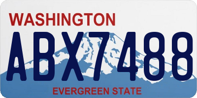 WA license plate ABX7488