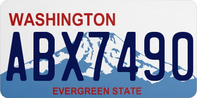 WA license plate ABX7490