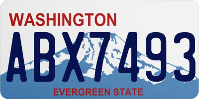 WA license plate ABX7493