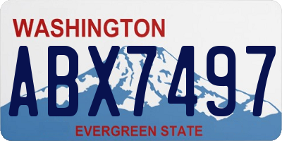 WA license plate ABX7497