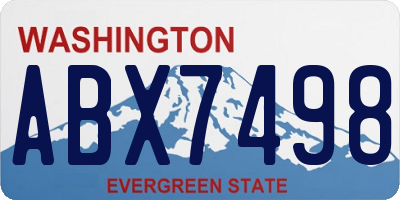 WA license plate ABX7498
