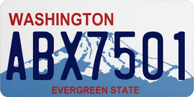 WA license plate ABX7501