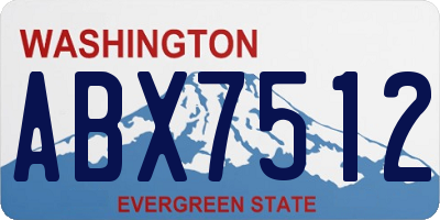 WA license plate ABX7512