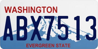 WA license plate ABX7513