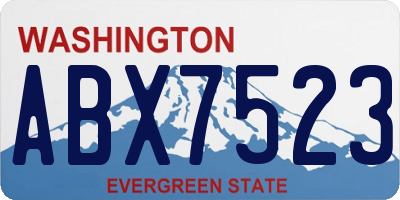 WA license plate ABX7523