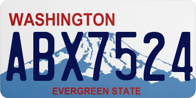 WA license plate ABX7524