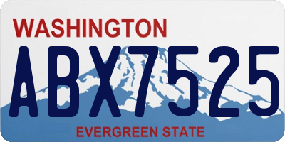 WA license plate ABX7525