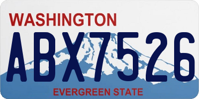 WA license plate ABX7526