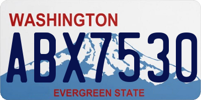 WA license plate ABX7530