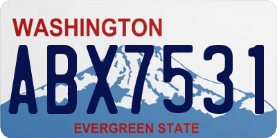 WA license plate ABX7531