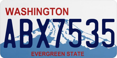 WA license plate ABX7535