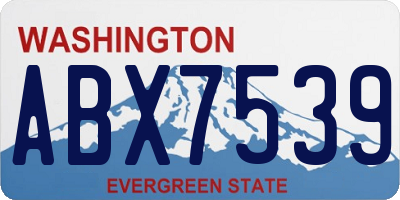 WA license plate ABX7539