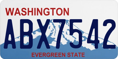 WA license plate ABX7542