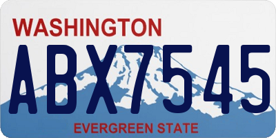 WA license plate ABX7545
