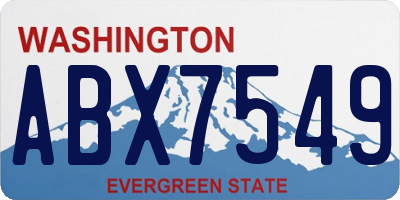 WA license plate ABX7549