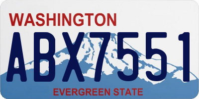 WA license plate ABX7551