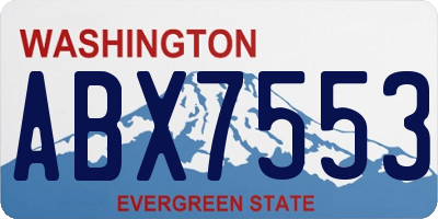WA license plate ABX7553
