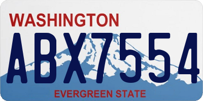WA license plate ABX7554