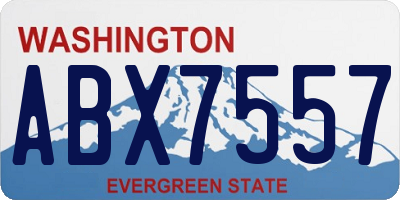 WA license plate ABX7557