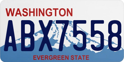 WA license plate ABX7558