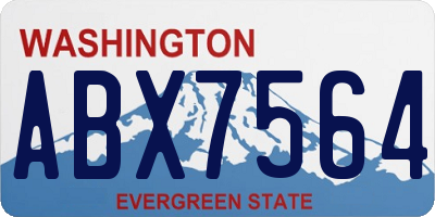 WA license plate ABX7564