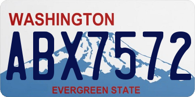 WA license plate ABX7572
