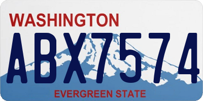 WA license plate ABX7574