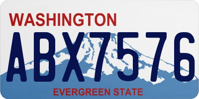 WA license plate ABX7576