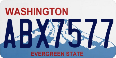 WA license plate ABX7577