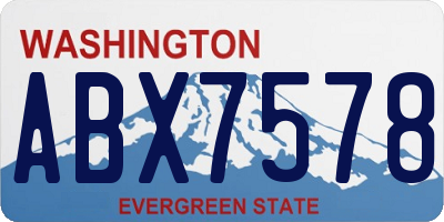 WA license plate ABX7578